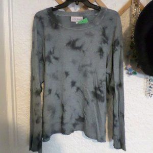 Caryn Vallone Gray Tie Dye Cotton Sweater NWT L